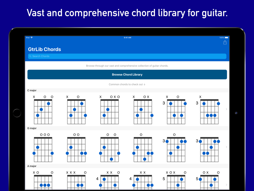 GtrLib Chords iPad Screenshot 1